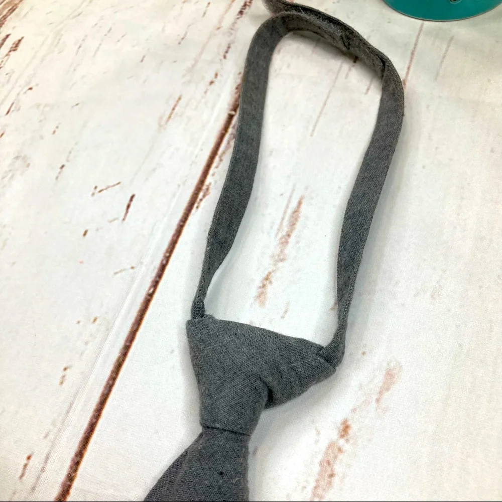 George Neck Tie Hook & Loop Strap Steel Gray Sz 12in
